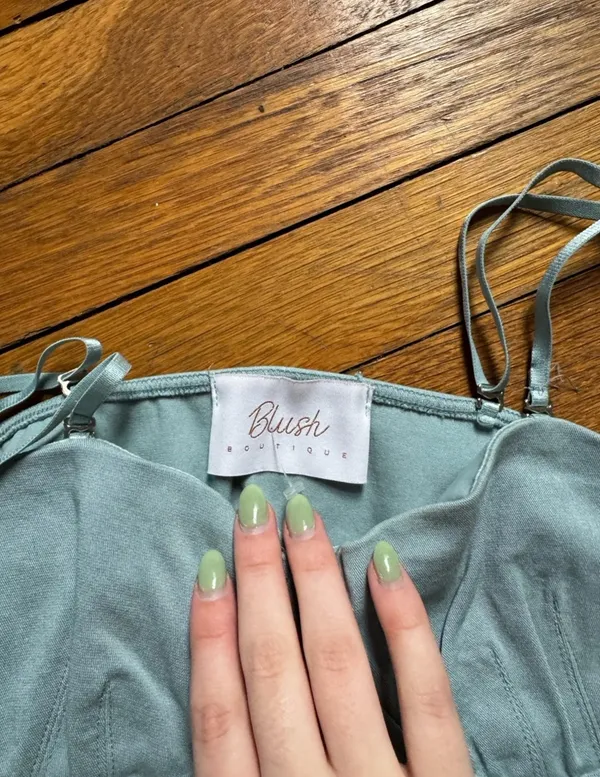 Blush Boutique Blue Corset Top - Image 3