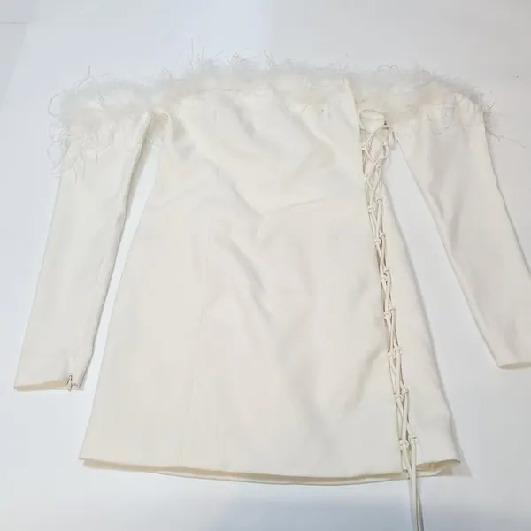 Camila Coelho Astrid Mini Dress in Ivory Medium - Image 3