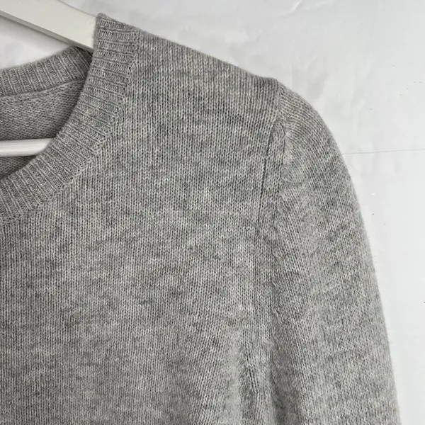 J.Crew Small Sweater Gray Tiered Bell Sleeve Crew Neck Heathered Knit Pullover - Image 7