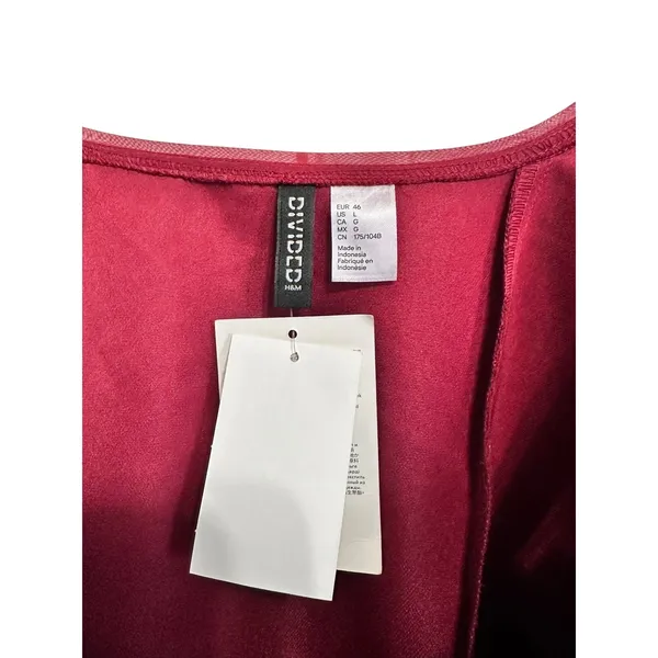 H&M Divided Mini‎ Dress Sleeveless Square Neck Maroon L NEW - Image 4