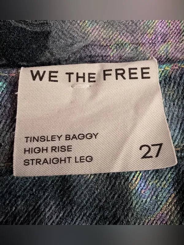 Free People We The Free Tinsley Printed High-Rise Illusions Jeans Sz.27 NWT - Image 7
