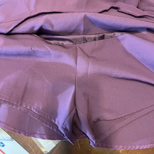 1284 | Zara Ruffled‎ Wrap Tie Waist Mini Skort Purple Womens S - Image 6