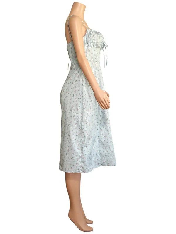 HOUSE OF CB Carina Floral Bustier Midi Dress, Blue, Large - Image 9