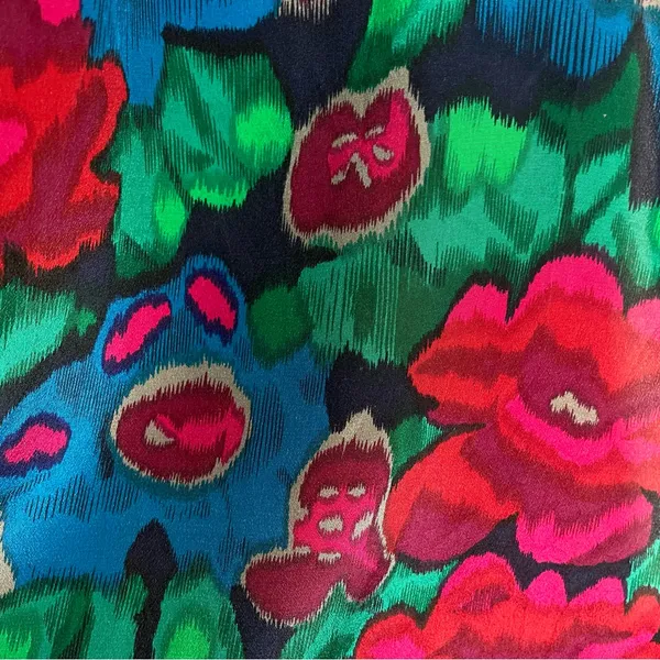 Vintage‎ Scarf Floral Long Jewel Tones Red Green Blue Classic Moody Timeless - Image 8