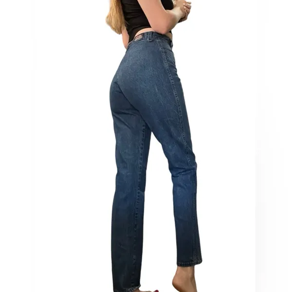 Ozark Mountain Vintage High Waisted Western Southwestern Bareback Denim Jeans - Image 2