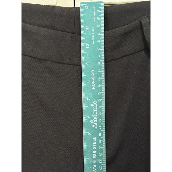H & W‎ Straight Black Trouser Pants NWT Mid Rise Zip/Slide Hooks Pockets Size 12 - Image 3
