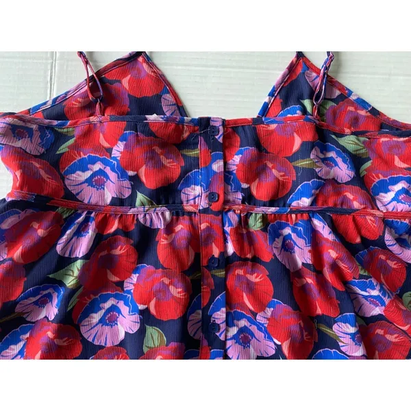CAD Floral Handkerchief‎ Hem Camisole Top Red Blue Purple XL GUC - Image 2