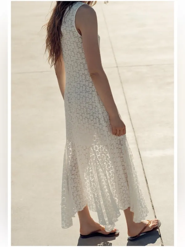 Zara Long lace dress. S-M - Image 4