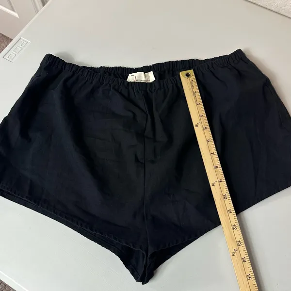 Anthropologie Micro Mini Classic Black Linen Blend Shortie Shorts Size L NWT - Image 10