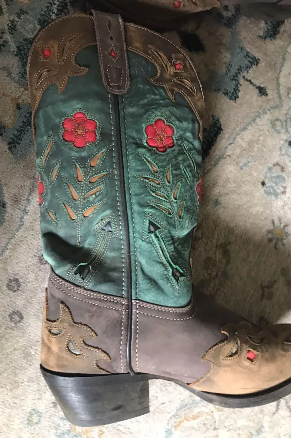 Laredo Knee High Tooled Western Cowgirl Cowboy Boots - Image 8
