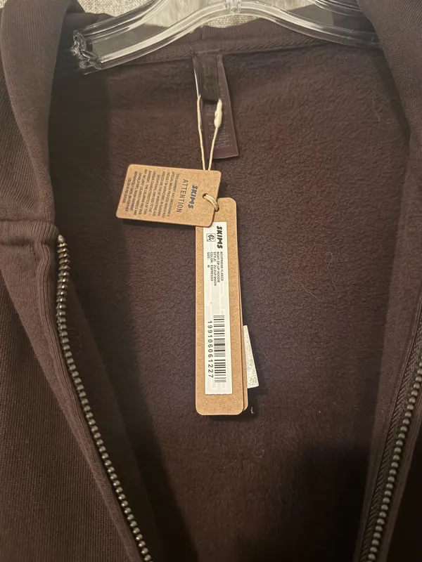 SKIMS NWT Boyfriend Fleece Boxy Zip-Up Hoodie | M - Image 4