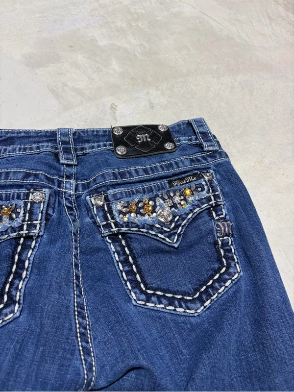Miss me boyfriend capri jeans bejeweled pockets 28 - Image 10