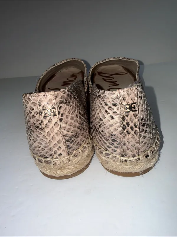 Sam Edelman Taupe Snake-Print Espadrille Flats - Image 4