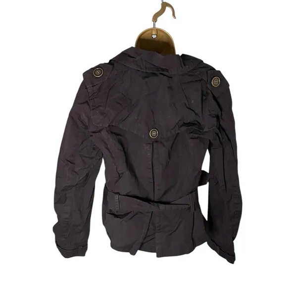 Zara Basic Women's Belted Trench-Style Jacket Dark Brown M - Image 5