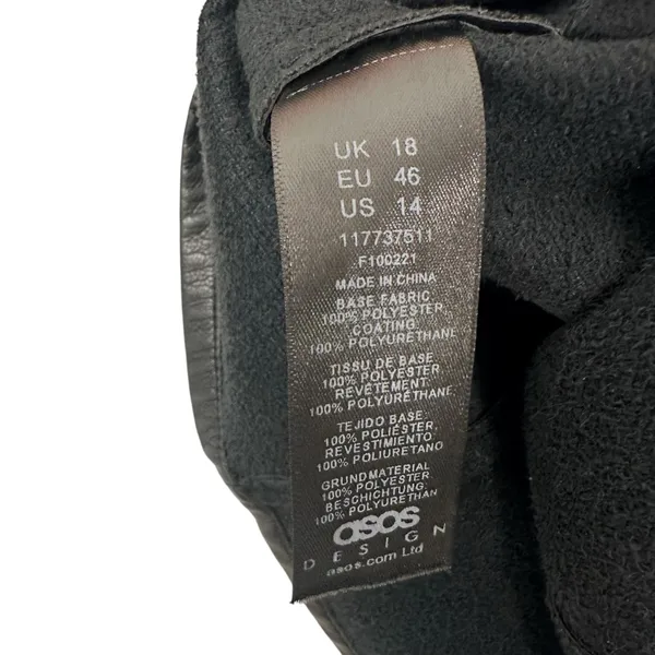ASOS Vegan Leather Mini Skirt Chain Belt Size 14 - Image 2