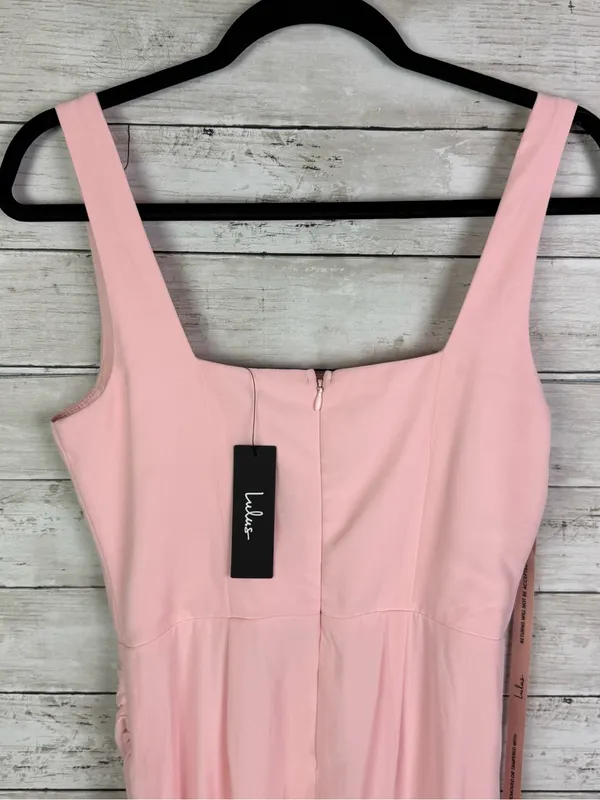 Lulus Glamorous Disposition Light Pink Ruched Maxi Dress Size Small - Image 5