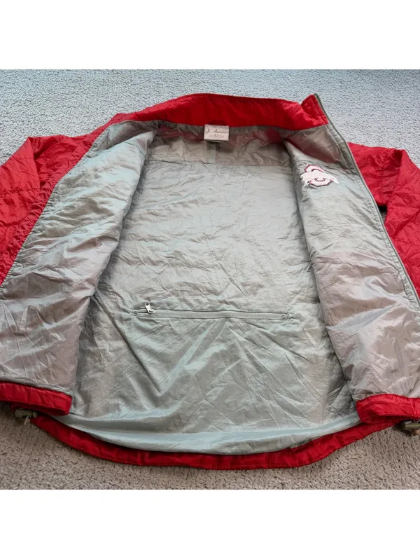Vintage J. America Ohio State Buckeyes Women’s M Red Fleece Jacket OSU - Image 5