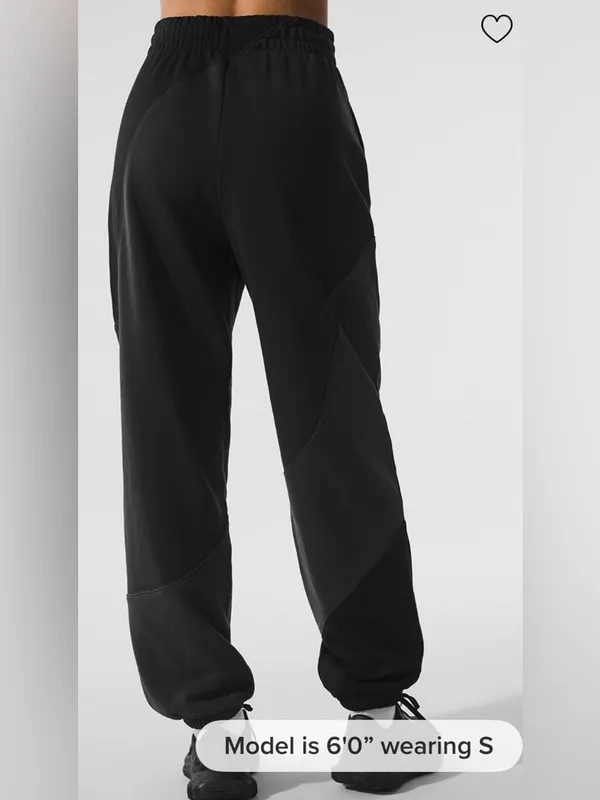 Alo NWOT Make Waves Sweatpants Vintage Black Tonal zipper pockets Size S - Image 4