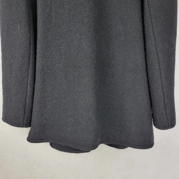 Liz Claiborne Womens Pea Coat 14 Black Wool Double Breasted Outerwear Winter - Image 12