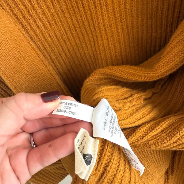 Madewell Madison Rib Side Tie Cardigan In Golden Harvest Camel‎ Tan Brown M - Image 9