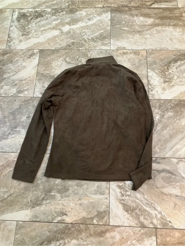 The North Face TKA 100 Quarter Zip Fleece Pullover Brown Womens L - Image 3
