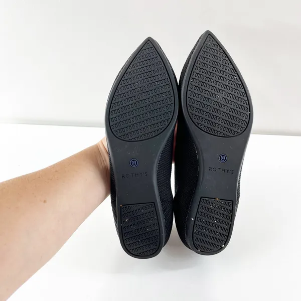 Rothy's The Point Knit Slip On Pointed Toe Ballet Flats Shoes Black 7.5 - Image 8