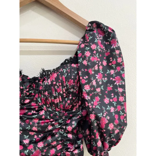 For Love & Lemons Melrose Floral‎ Mini Dress Puff Sleeve XXS Cottagecore - Image 10