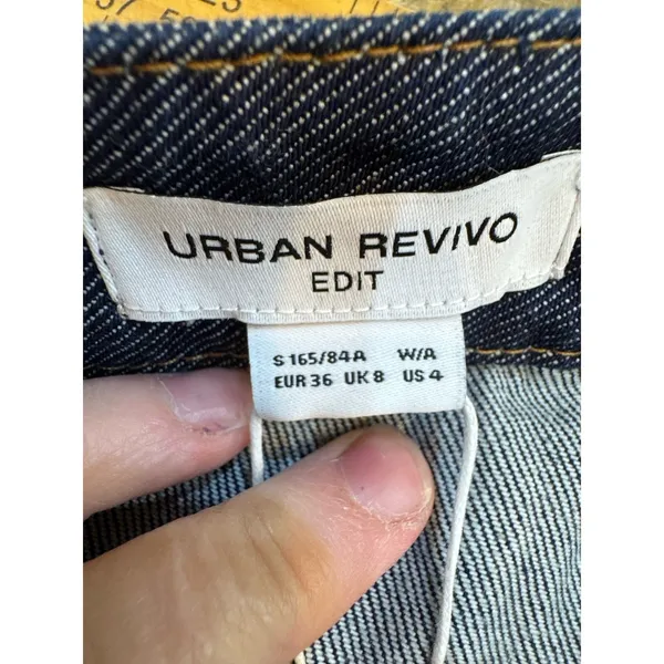 Urban Revivo One Shoulder Denim Cami Dress Asymmetrical Hem Size 4 - Image 7