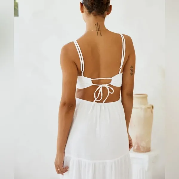 Blanco By Nature White Cutout Maxi Dress – Size M – Made in Peru - Image 5