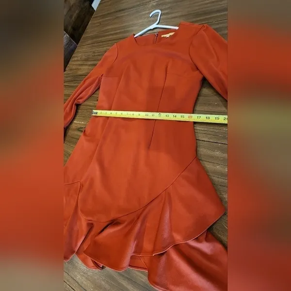 Gianni Bini The In Crowd Bell Sleeve Ruffle Sophie Mini Dress burnt orange 12 - Image 11