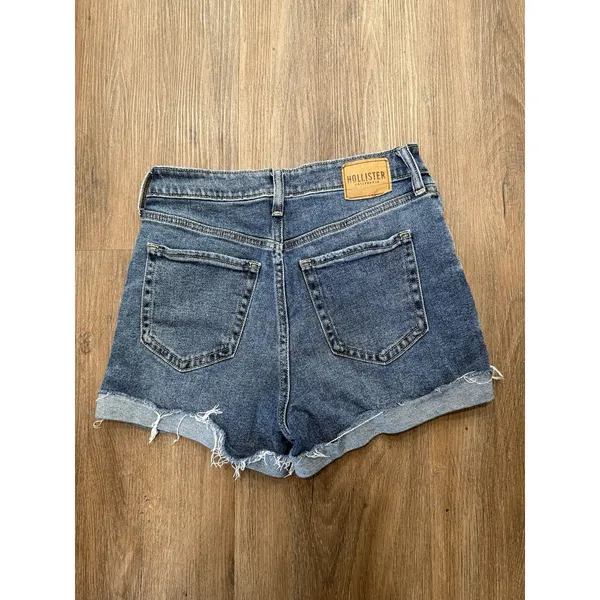 Hollister Shorts Womens 27 Blue High-Rise Short 3 Distressed Denim Cuff‎ Shorts - Image 3