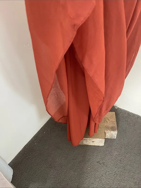 Mango Rust Red Flutter-Sleeve Maxi Dress - Image 5