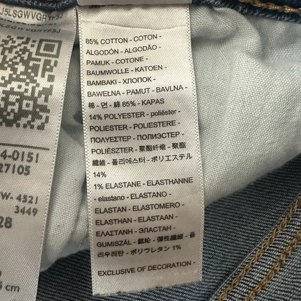 Levis Wedgie Straight Jeans Womens Size 31x28 Distressed Button Fly Medium Wash - Image 7