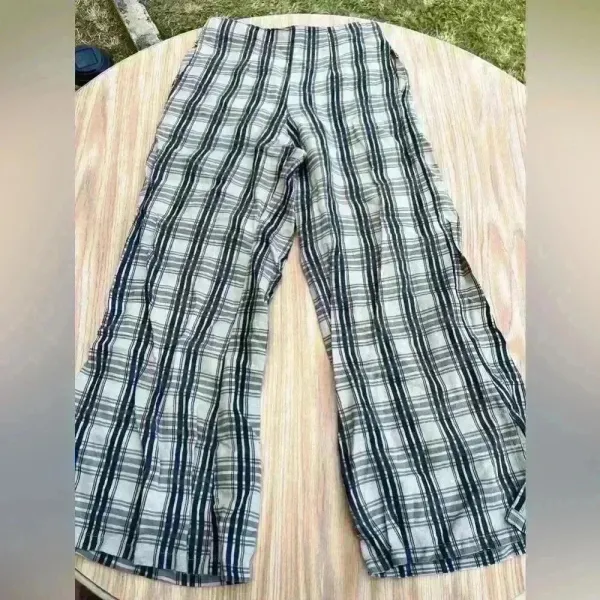 Faithful the Brand Plaid Pants Size 4 Brown Retro Y2K Wide Leg‎ - Image 2