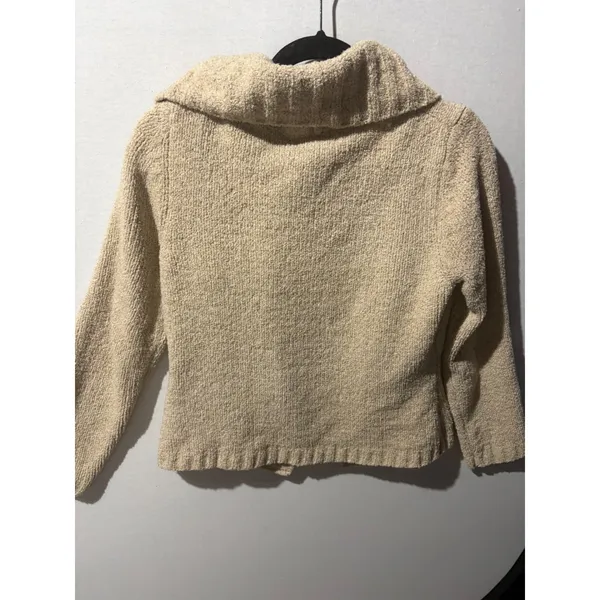 Cambridge Dry Goods Womens Cozy Knit Shawl Collar Cardigan Sweater Tan‎ Size M - Image 8