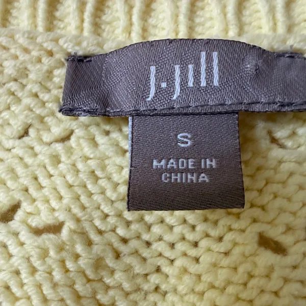 J. Jill Butter Yellow Pointelle Cardigan Small Soft‎ Girl Coastal Grandma - Image 5