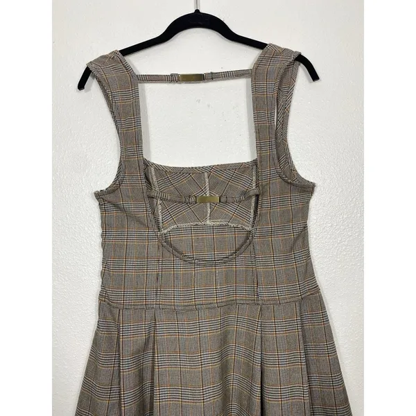 BDG Plaid Fit & Flare Mini Sleeveless Open Back Dress Size L - Image 9