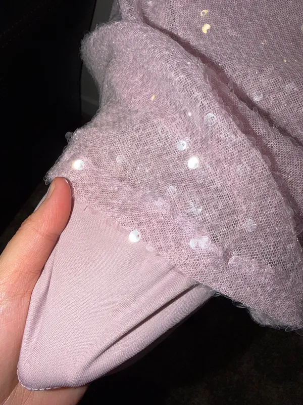 BRAND NEW Windsor Sparkling Sequin Halter Mini Dress in Light Pink - Image 5