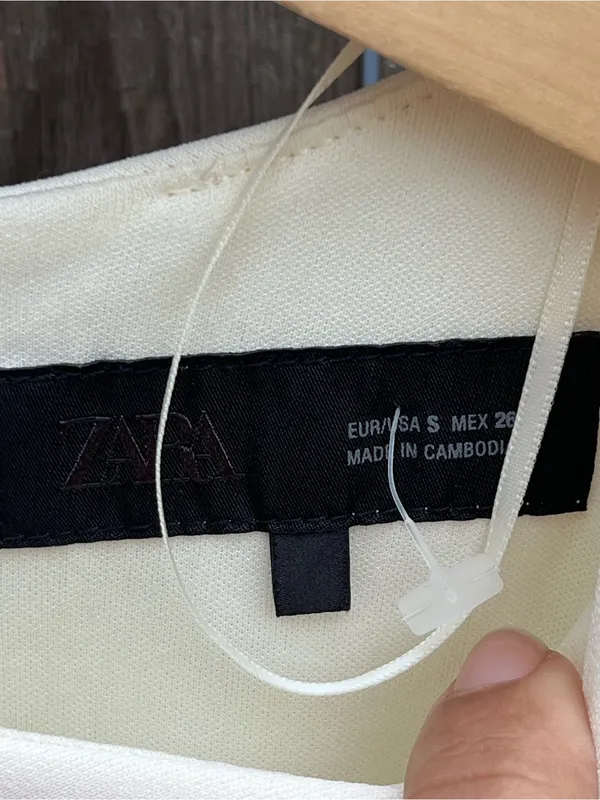 Zara Cream Sleeveless Ruched Mini Dress - Image 8