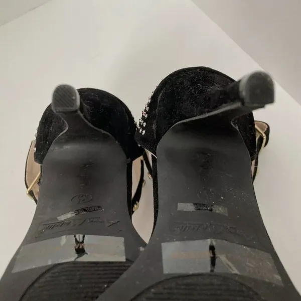 Anne Michelle Heels Size 7.5 Enzo‎ 44 Black Embellished - Image 5