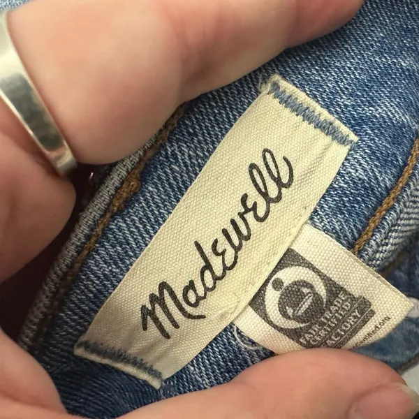 Madewell 90s Straight High Rise Jeans Medium Wash Blue Denim Size 23 - Image 4
