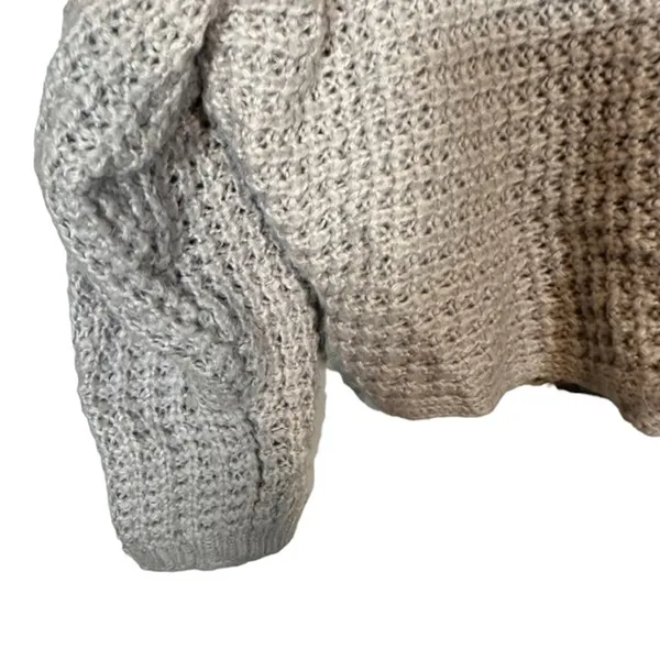 Express Women’s Gray Batwing Sleeve Cowl Neck Loose Knit Sweater Size Medium - Image 4