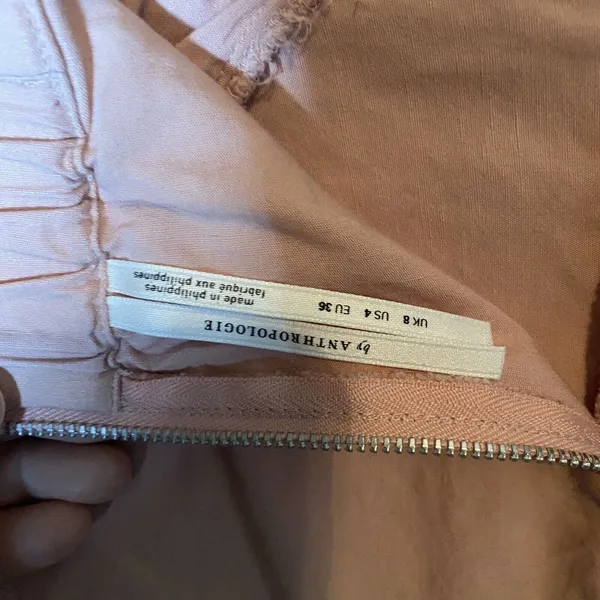 Anthropologie High Waisted Pink Anklle Crop Top Pants Size 4 Pleated Wide‎ Leg - Image 6