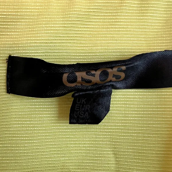 ASOS Mini Dress Womens 2 Yellow Crystal Embellished Pleated Summer Wedding Party - Image 3