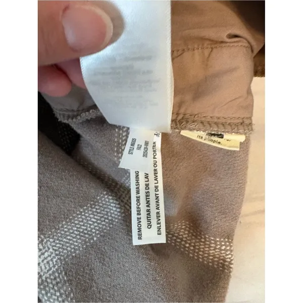 Madewell Plaid Shacket Overshirt Jacket Beige Taupe Side Pockets Medium - Image 8