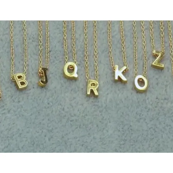 Boutique NEW Women's Letter F Dainty 14k Gold‎ Filled Block Necklace, 16-18” - Image 6
