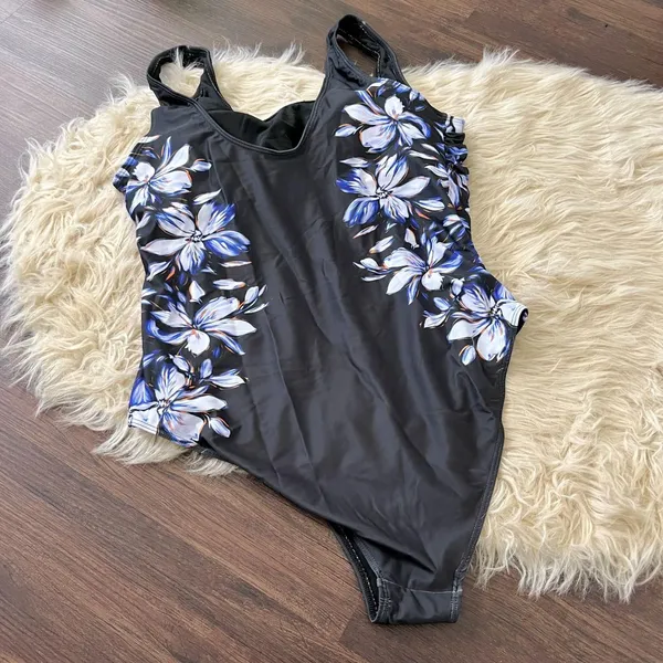NWT MODLILY®Tummy Control Floral Print Black One Piece Swimwear Swimsuit L - Image 7