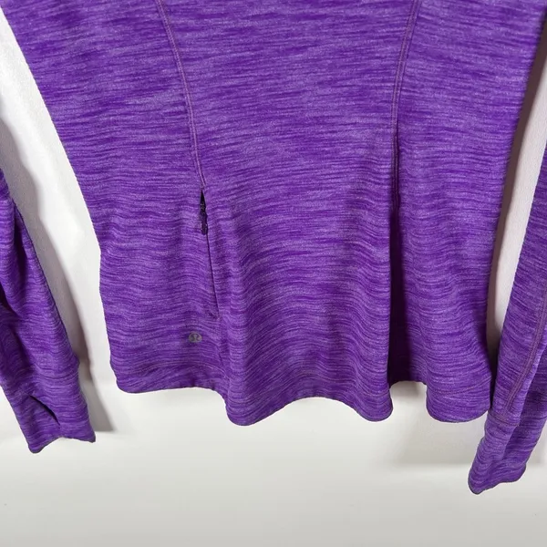 Lululemon 5 Mile Long‎ Sleeve Heathered Regal Plum Soft Cotton Thumbholes Size 4 - Image 7