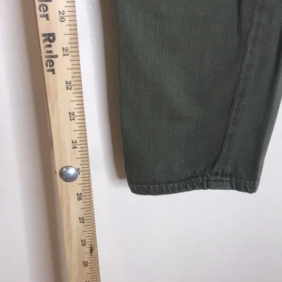 Vince ladies army green distressed 5 pocket skinny jeans‎ size 28 - Image 7