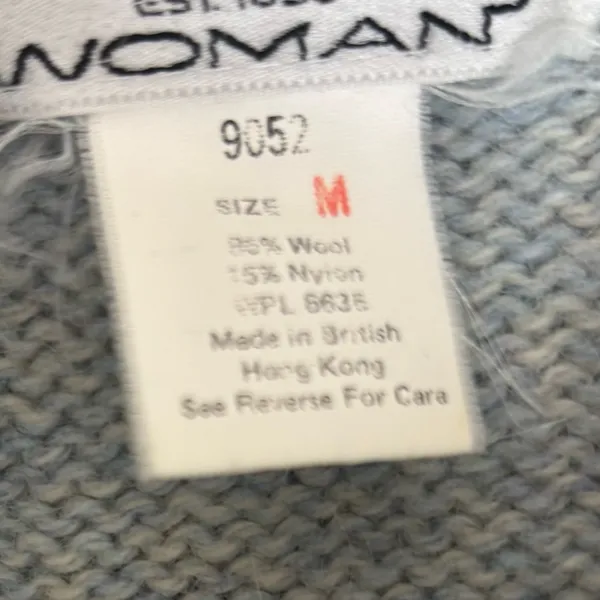Woolrich Wool Blend Vintage Pale Blue Sweater Pullover size medium - Image 3